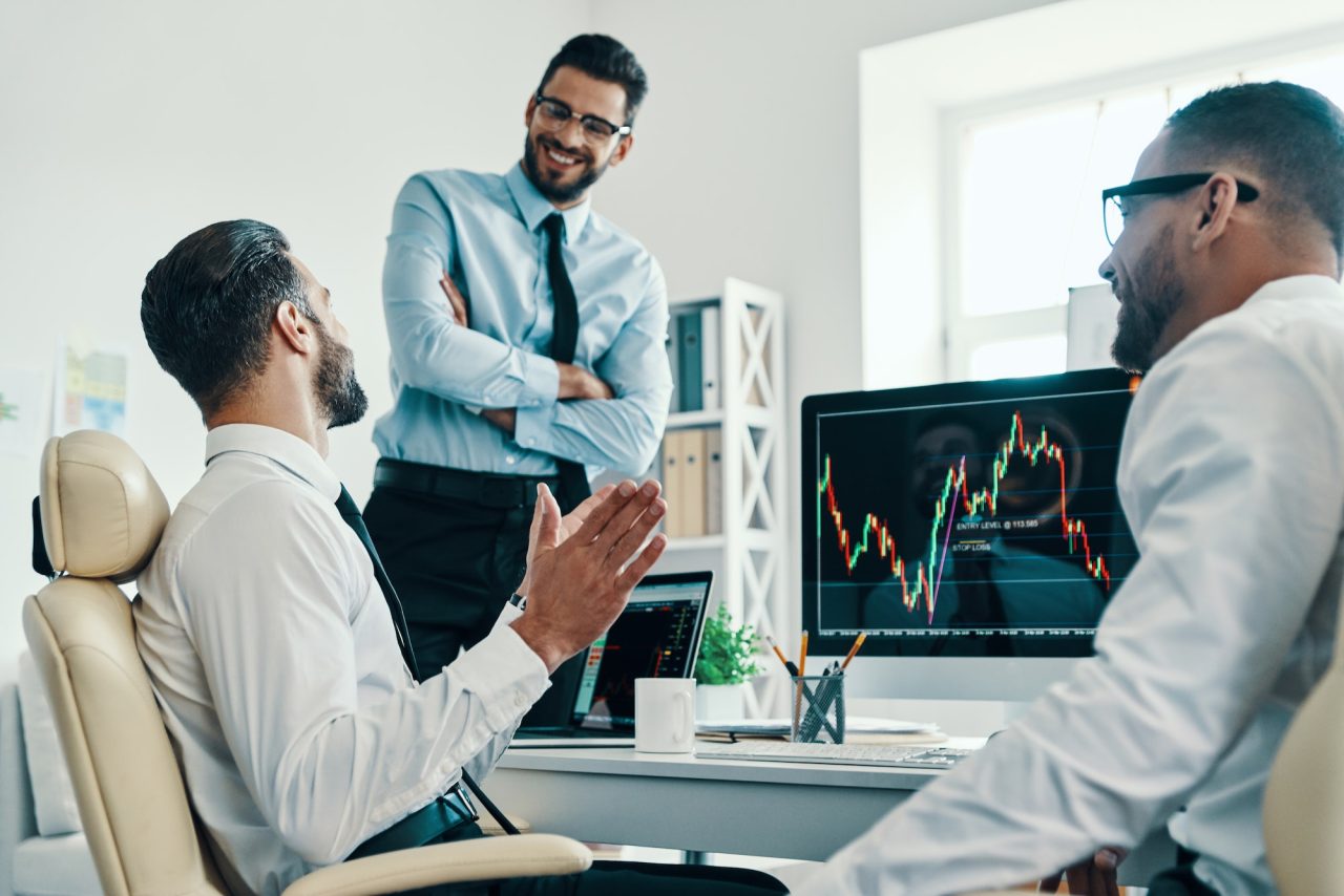 A dashboard view of the Plexytrade platform showing crypto portfolio performance and AI trading options.